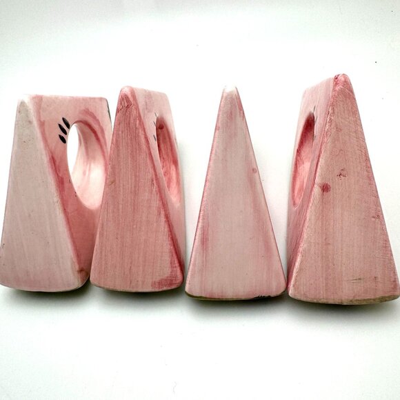 Vintage Watermelon Slice Ceramic Napkin Rings Set Of 4 Hand-Painted Fun & Quirky - Picture 3 of 4